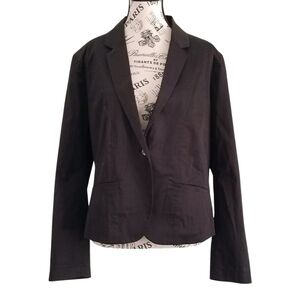 🆕🇨🇦 Fred Sabatier Classic Black Cotton Blazer Size 14